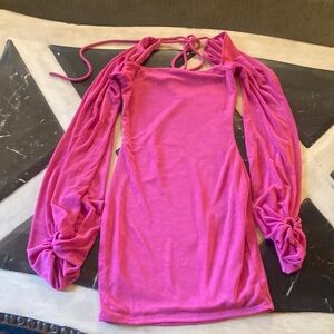 Lucy in the Sky Fuchsia Backless Dress